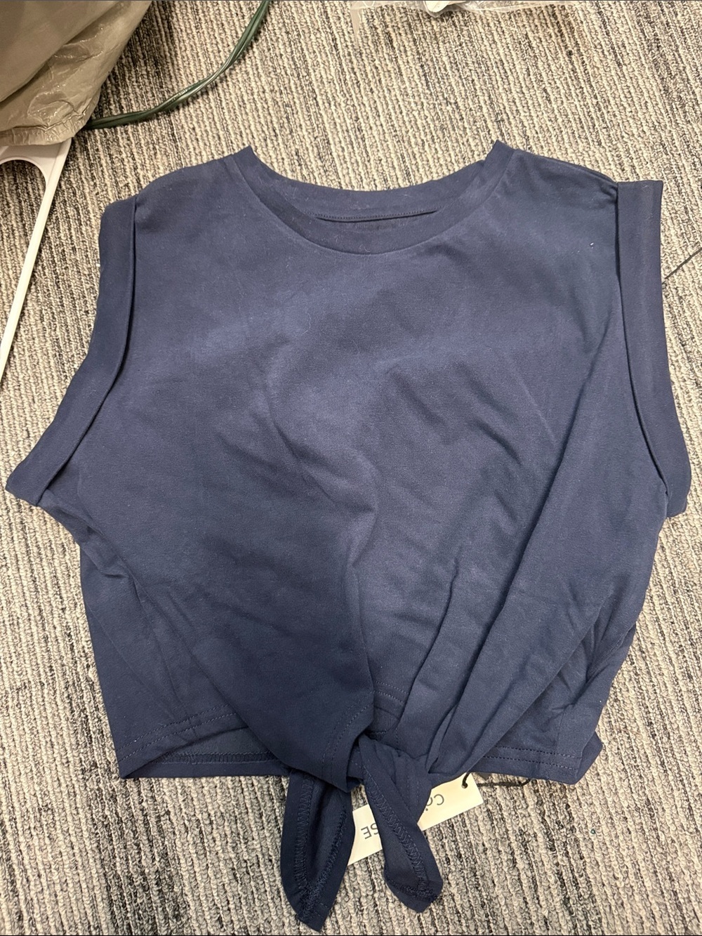 Commense Navy Tie-Front Short Sleeve Tee